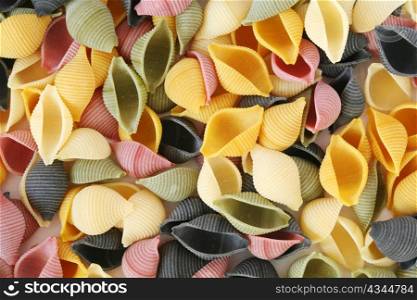 An image of variable colorfull pasta shells