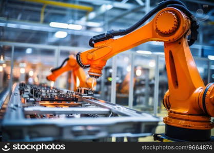 An industrial robot arm in an autonomous production line