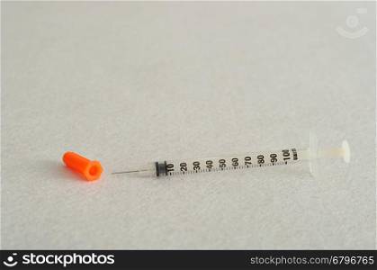An injection isolated against a white background
