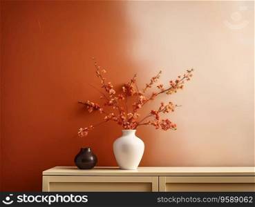 An Interior background with wall and some furniture. Interior design banner with copy space.