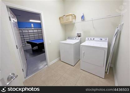 An Interior Laundry Room of a Home