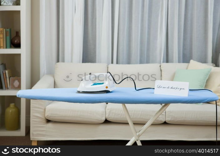 An iron and ironing board