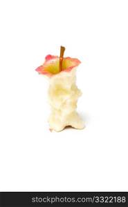 An isolated apple core