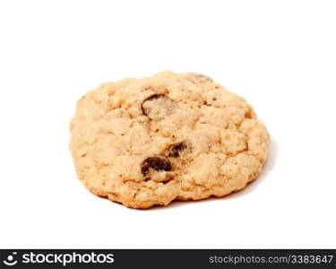 An isolated chocolate chip cookie