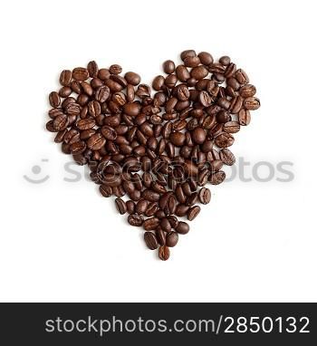 An isolated coffee heart