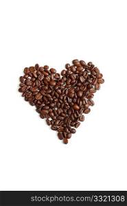 An isolated coffee heart
