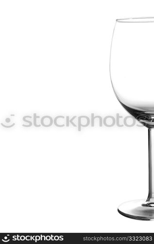 An isolated empty wine glass