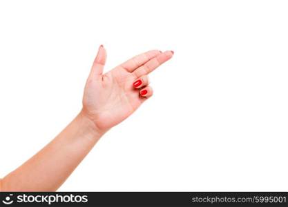 An isolated hand making a gun gesture