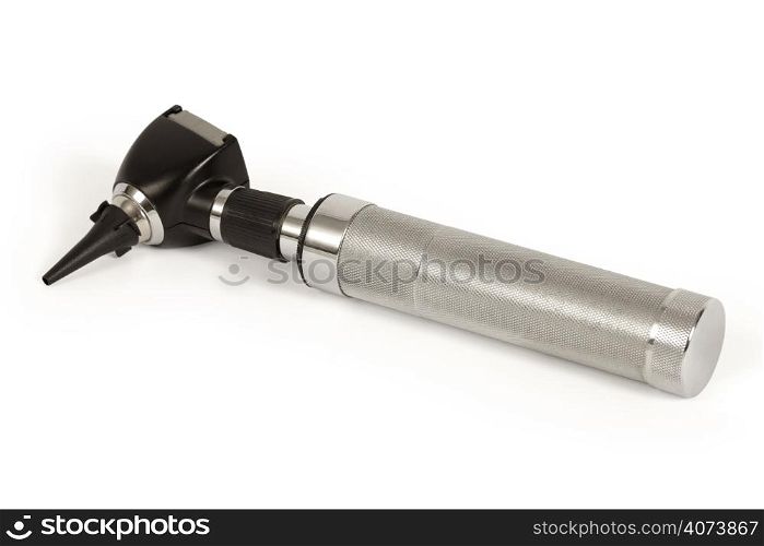 An isolated image of a otoscope or auriscope. An medical instrument to examine the inner ear.