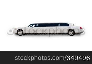 An isolated limousine on white