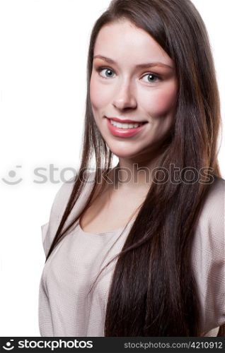 An isolated shot of a beautiful caucasian businesswoman
