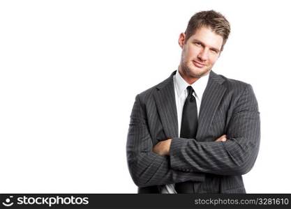 An isolated shot of a caucasian businessman