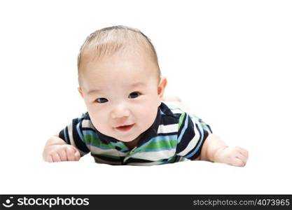 An isolated shot of a cute asian baby boy