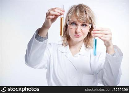 An isolated shot of a female scientist