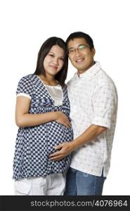 An isolated shot of expecting parents