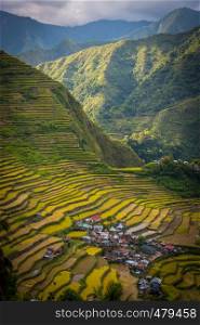 An isolated village on the Batad rice terraces in the Philippines