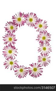 An O Made Of Pink And White Daisies