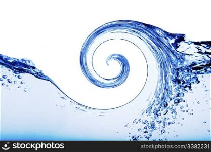 An ocean surf on deep blue water