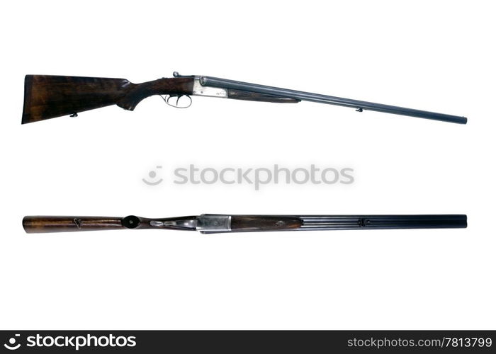 An old 16-gauge side by side shotgun, used to shoot woodcock