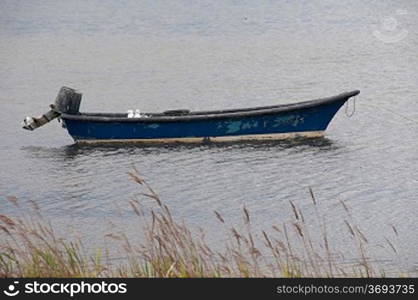 An old boat on a river