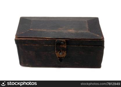 An old box isolated on white background