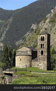 An old chapel in the small autonomous principality of Andorra in the southern Pyrenees, between France and Spain. Andorra is a prosperous country mainly because of its tourism industry, with an estimated 10.2 million visitors per year and also because of its status as a tax haven.