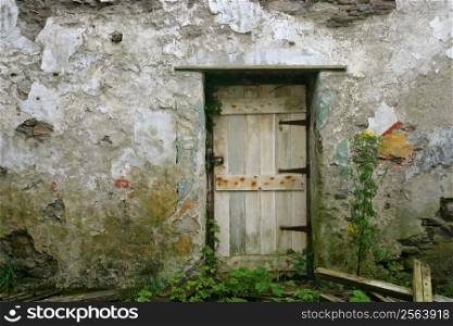 An old door to an old house in Ireland.