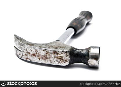 An old Hammer isolated on white background