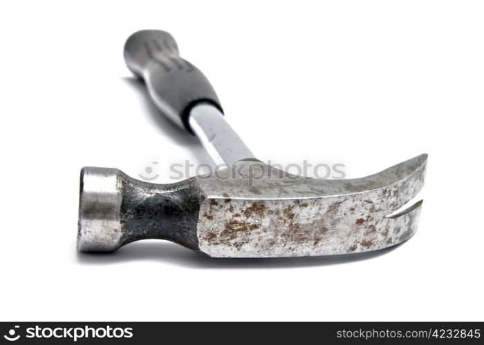 An old Hammer isolated on white background