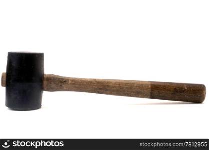 An old hammer isolated on white background