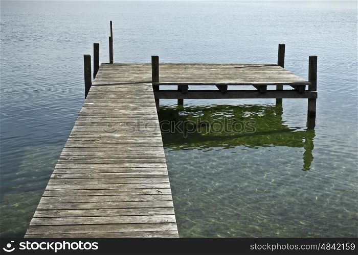 An old jetty at Starnberg Lake in Germany