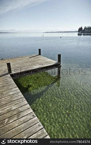 An old jetty at Starnberg Lake in Germany