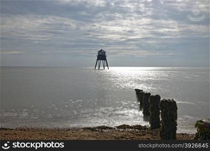 An old lighthouse on the coast at Dovercourt,Essex,UK