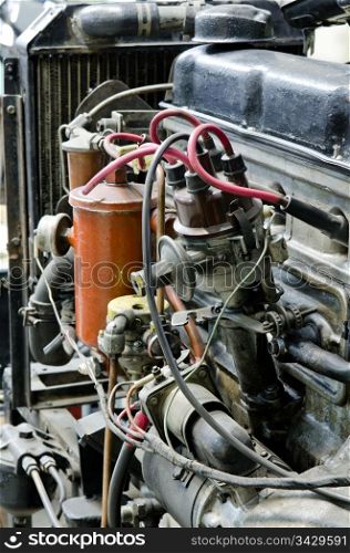 an old outdated engine, a closeup shot