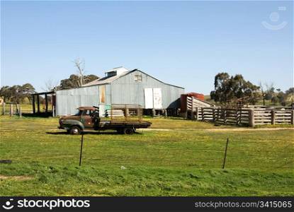 An old shearing shed on a farm near Crookwell, New South Wales, Australia