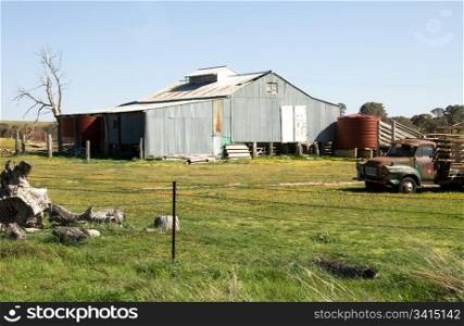 An old shearing shed on a farm near Crookwell, New South Wales, Australia