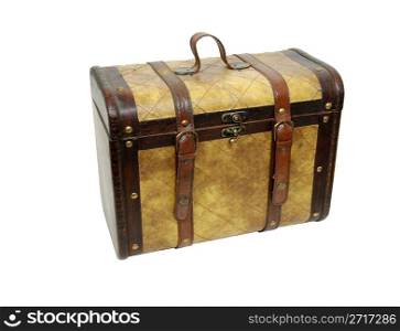An old traveling case of leather and wood to fill with treasures-Path included
