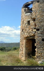 An old windmill in the Cretan campaign.