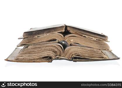 An opened Bible. Isolated on white background