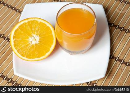 An orange juice photo that has been expressed