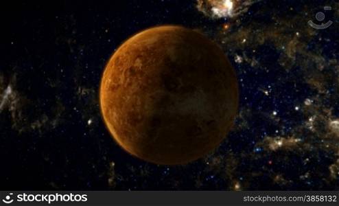 An orbiting shot of planet Venus in space, with a glowing atmosphere and star background.See my portfolio for more quality space animations. Texture maps and space images courtesy of NASA (www.nasa.gov)