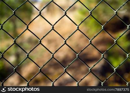 An ordinary chain link fence section