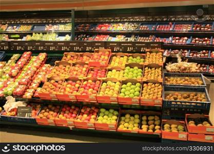 An overview of a grocery store interior