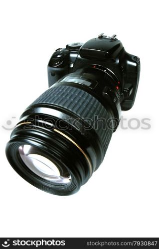 An SLR Camera with a large lens