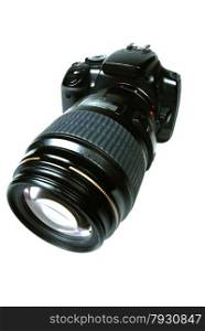 An SLR Camera with a large lens