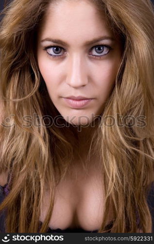 an young beautiful woman close up portrait