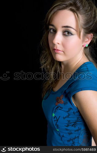 an young beautiful woman close up portrait