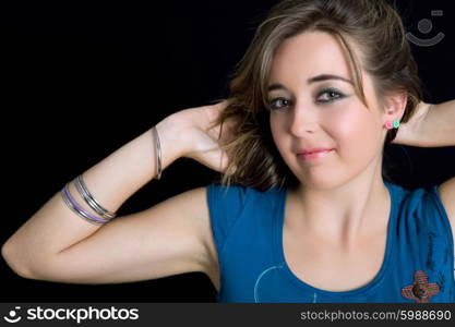 an young beautiful woman close up portrait