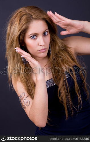 an young beautiful woman close up portrait