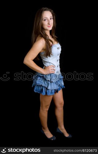 an young beautiful woman full body picture, studio